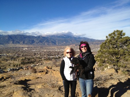 Today. My BFF, Donna. Pikes Peak in the background.